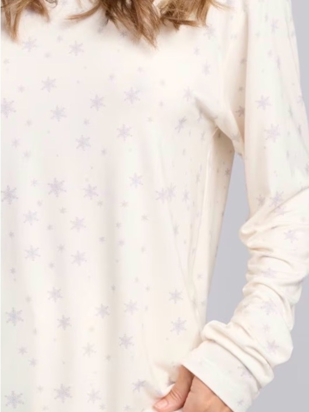 Comfrt Cloud Lounge Long Sleeve size L color Snow Flake
